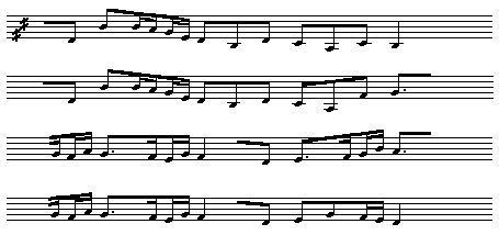 Node efter DFS 1929/34 II, Evald Tang Kristensens renskrifter. Melodi E 89/6:3.