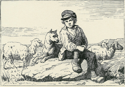 Hyrdedrengen. Xylografi, 1898.